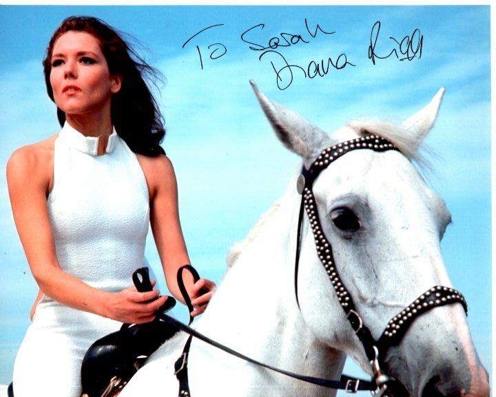 DIANA RIGG Signed ON HER MAJESTY'S SECRET SERVICE TRACY BOND Photo Poster painting - To Sarah