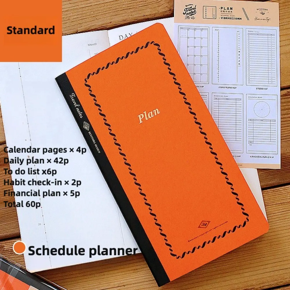 1PC Diary Planner Travel Journal Refill Pages, Time Axis Record, for Planner Refill Accessories, Scheduling, Journal, Financial Plan, To Do List, Financial Plan, Habit Clocking In