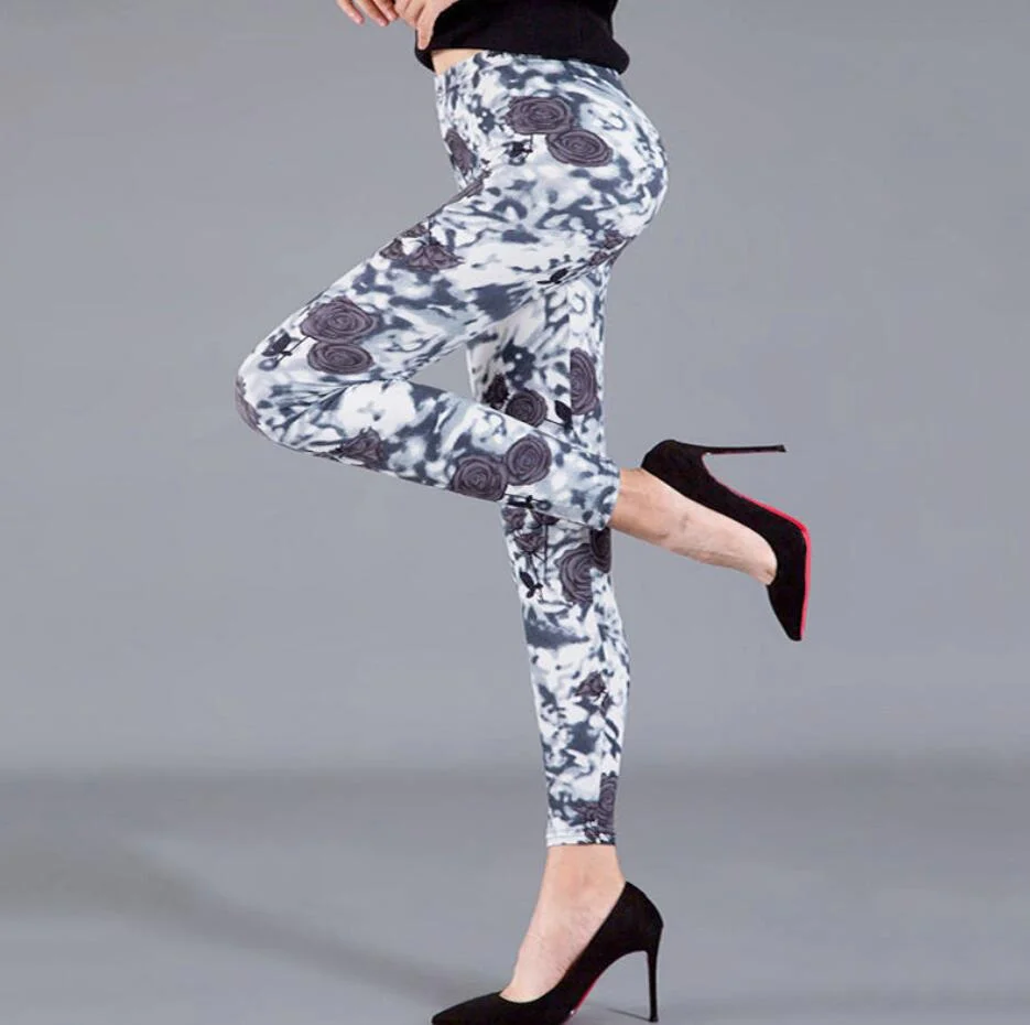 CUHAKCI Female Workout Slim High Waist Elastic Sexy Pants Women Leggings Print Stretchy Fitness Gym Leggins Trousers