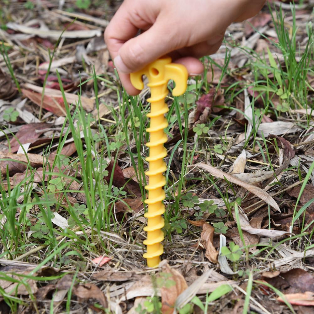 

10pcs Ultralight Outdoor Camping Tent Pegs Stakes Nylon Spiral Nails Yellow, 501 Original