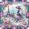 Girl Under Eiffel Tower-11CT Stamped Cross Stitch 40*40cm/15.75*15.75in tapestrymarket