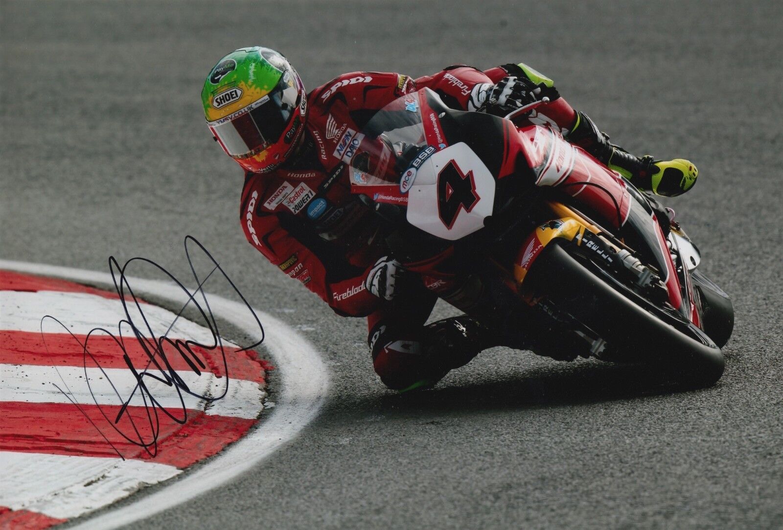 Dan Linfoot Hand Signed Honda 12x8 Photo Poster painting BSB 2.