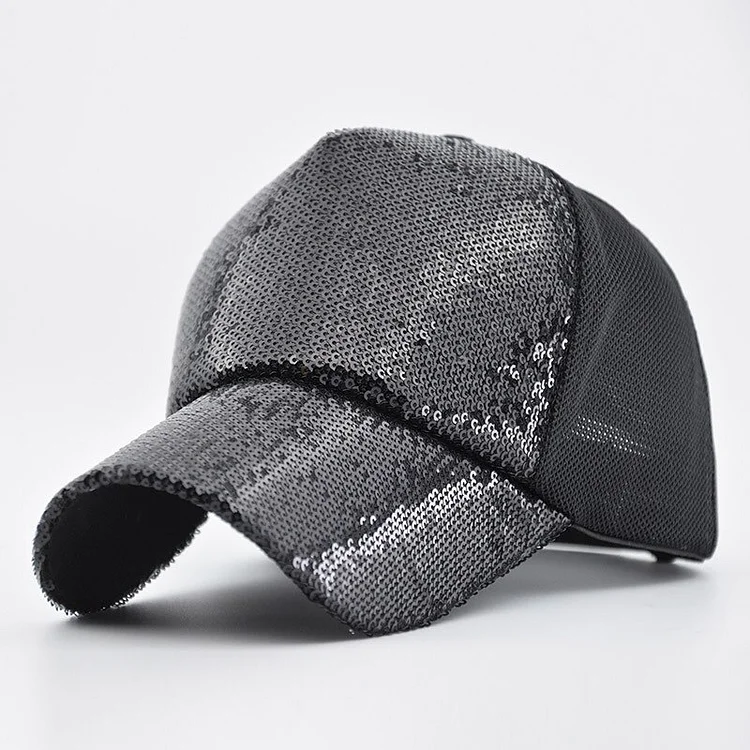 Spring And SummerHat WomenS Korean-Style Sequined Mesh Cap Baseball Cap Sun-Proof Sun-Proof Sun Hat Outdoor Sun Hat