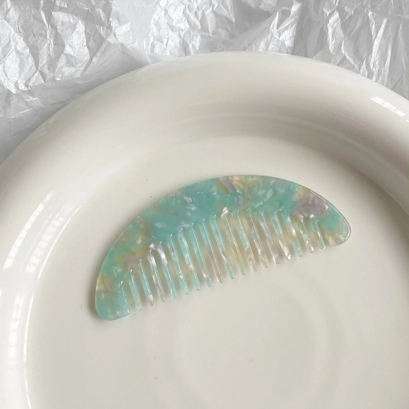Portable Pocket Hair Comb Japanese Style Acetate Comb New Cute Small Size Hair Comb Girl Small Size Half Moon Comb