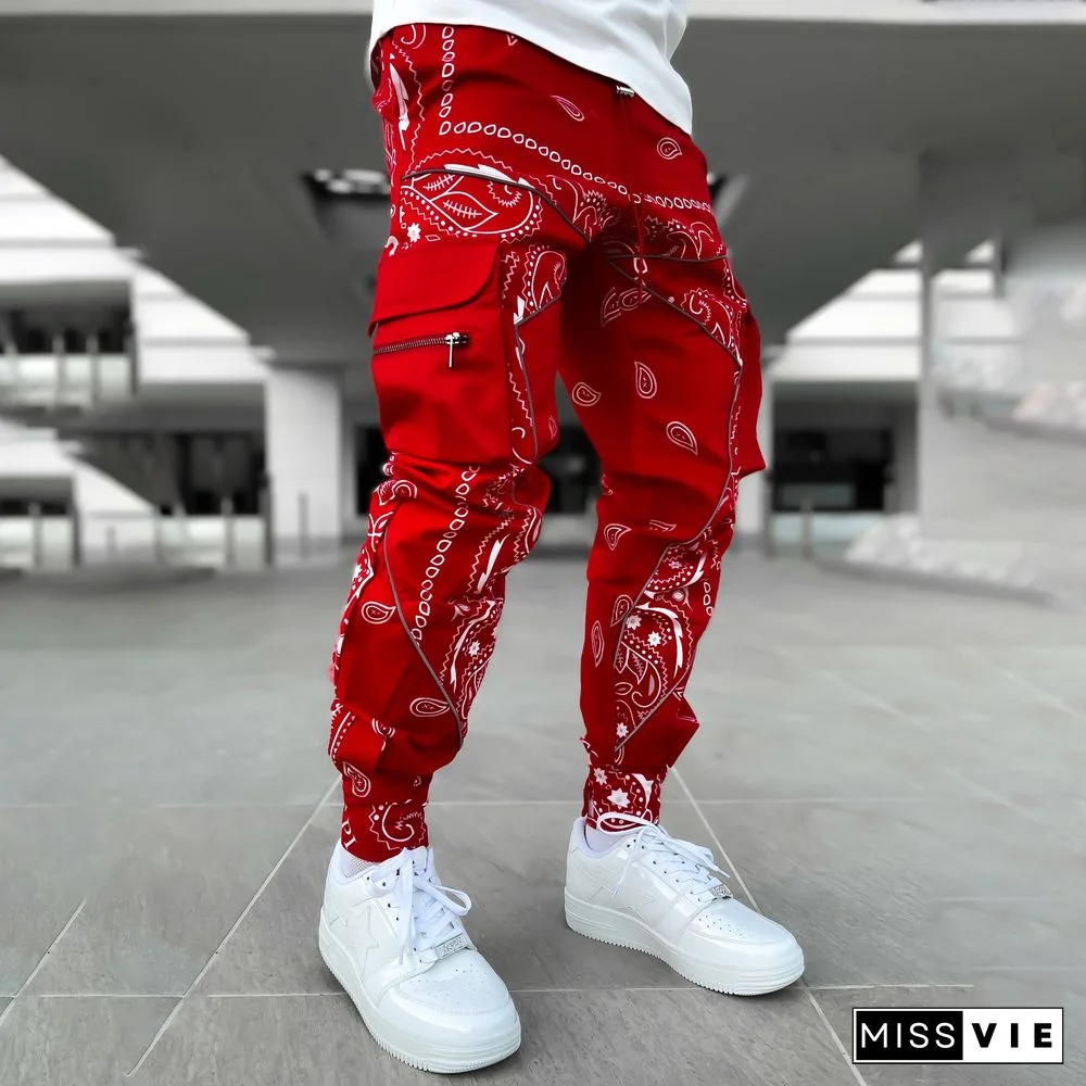 Blood Red Paisley Cargo Pants