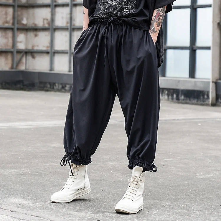 Dawfashion Techwear Streetwear-Japanese Dark Style Plus-size Loose and Comfortable Slacks Pants-Streetfashion-Darkwear-Techwear