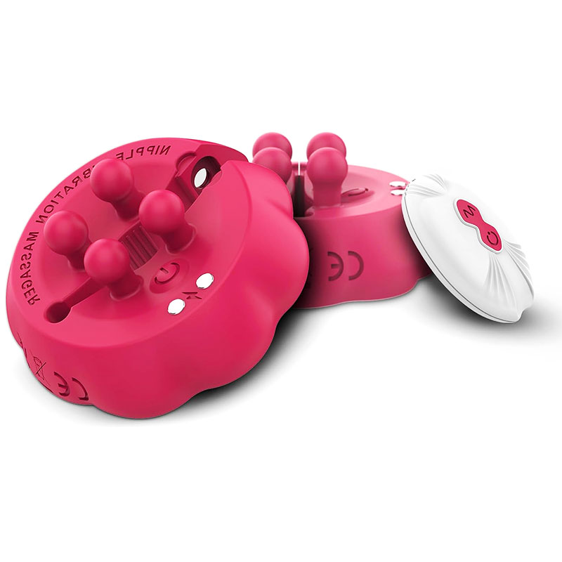 10 Modes Vibrating Nipple Clamps Invisible Remote Control Sex Toy - Rose Toy