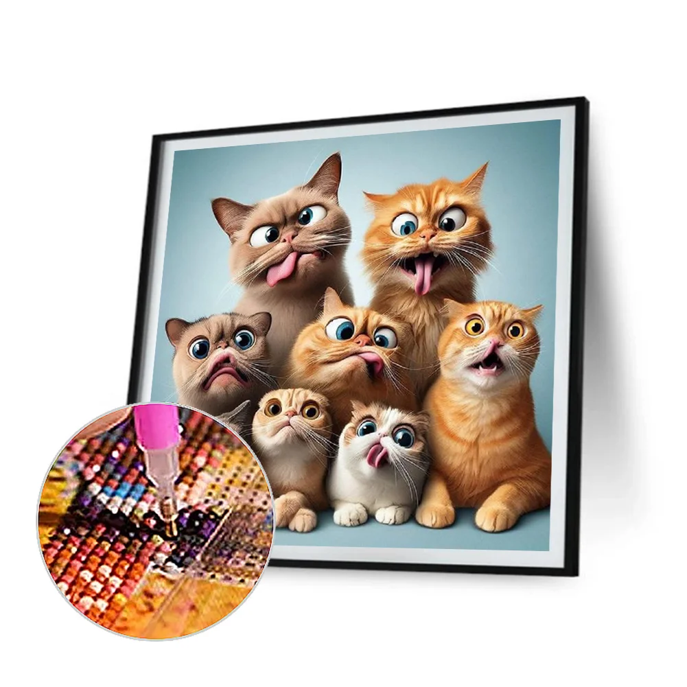 Diamond Painting - Full Round Drill - Cats(Canvas|40*40cm)