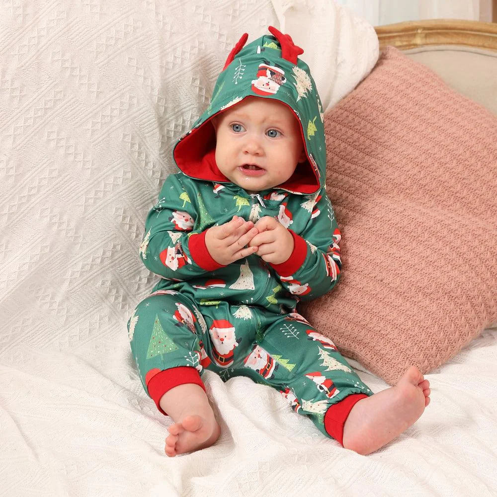 Santa Print Onesie Family Pajamas