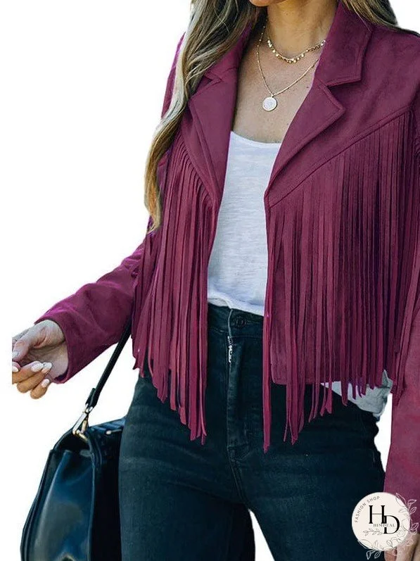 Sophisticated Fringe Suede Jacket