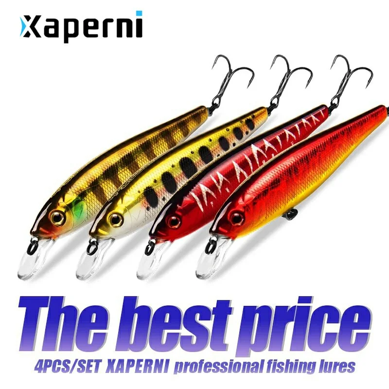 Xaperni Hot sales 4pcs/set 10cm 17.5g Tungsten balls long casting Top model hard bait dive 1.8m professional hook for fishing