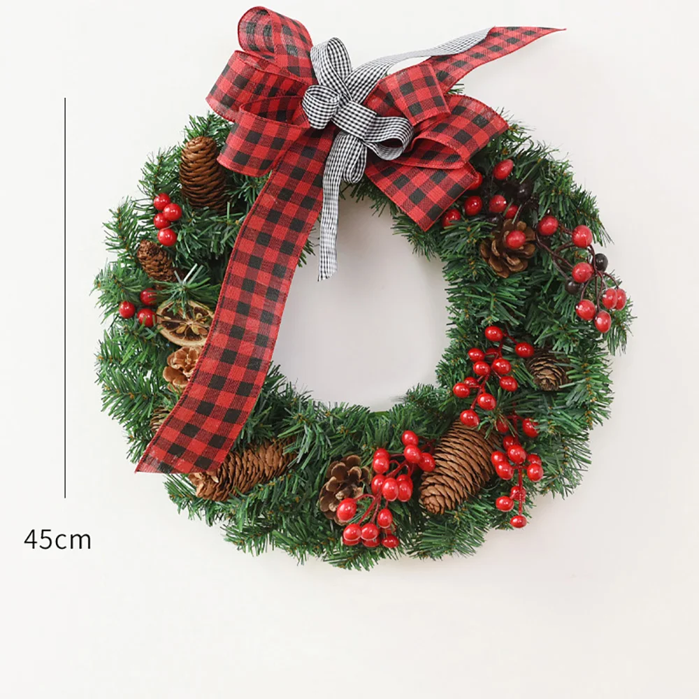 Christmas wreath new bow pine cone door hanging ornaments