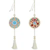 2Pcs Diamond Painting Wooden Double Sided Snowflake Wreath Hanging Tassel Pendant