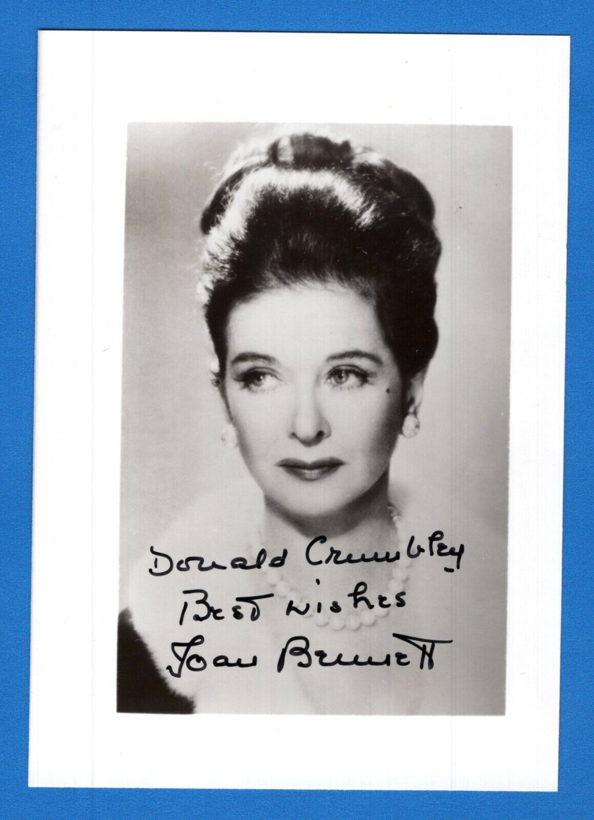 Joan Bennett Actress Hand Signed Autograph 3.75x5.25 Photo Poster painting