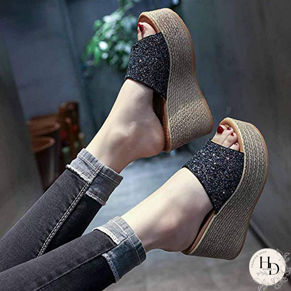 Women Wedge Sandals Slippers High Heels Clog Flip Flop Sandals