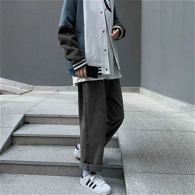 Jeans Women Harajuku Students Fashion Ulzzang All-match Denim Trousers Full-length Solid Casual Loose Ladies Ins Street Style