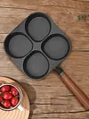 4 Hole Omelet Pan Nonstick Frying Grill Pan for Burger Egg Ham Pancake Cookware