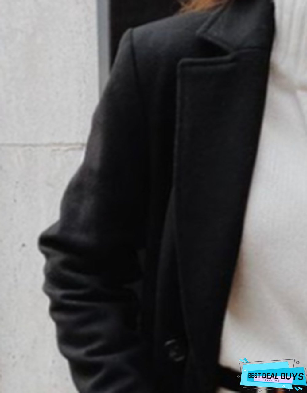 Loose Solid Color Long Sleeve Long Coat