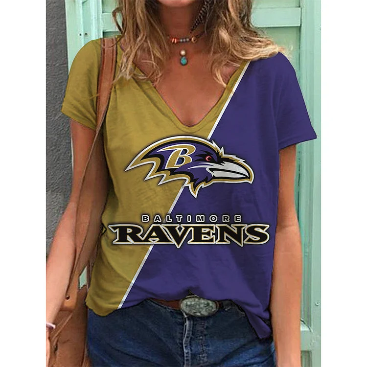 Baltimore Ravens Lightweight Short Sleeve V-Neck T-Shirt