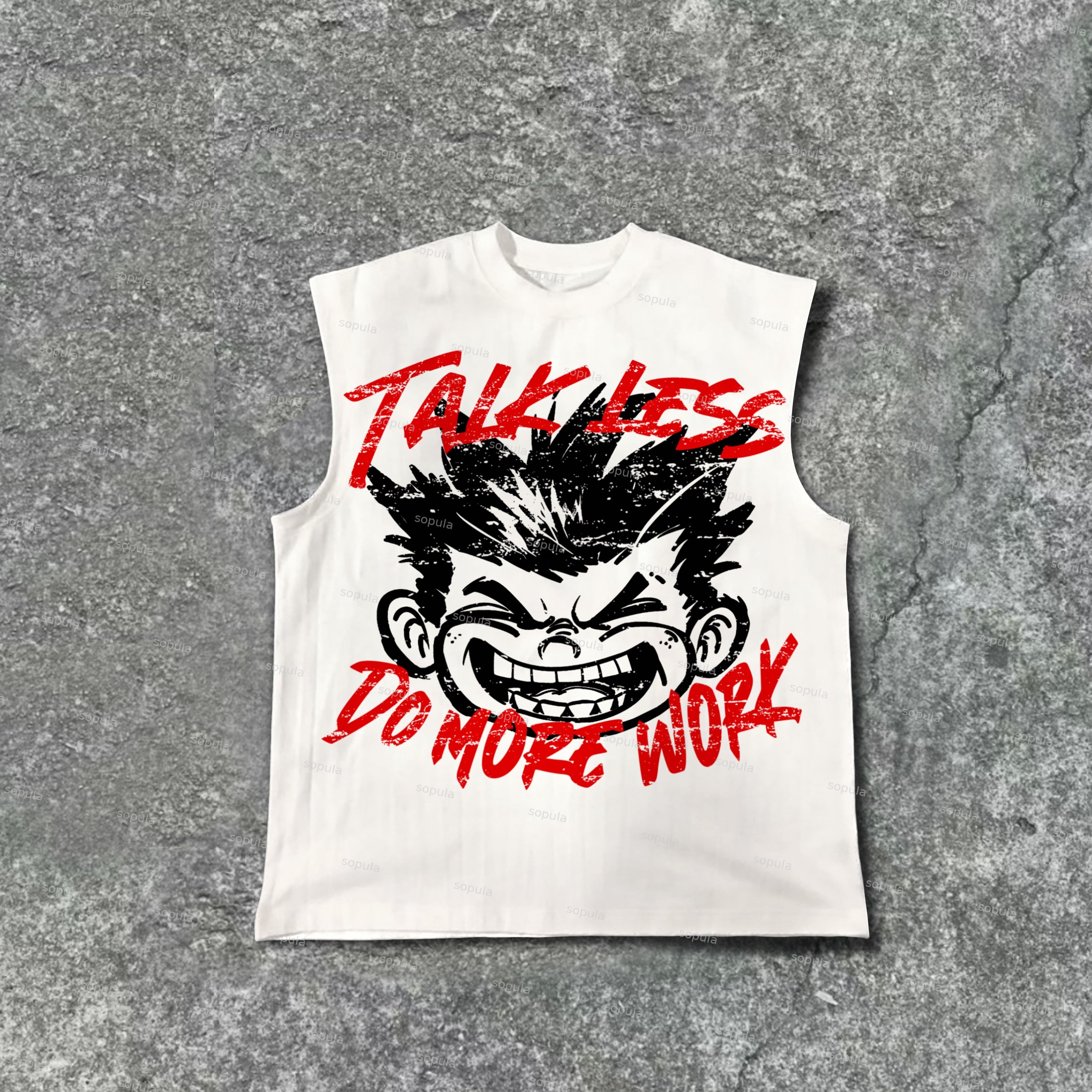 Brother Talk Less And Work More Casual Cotton Tank Top - SOPULA