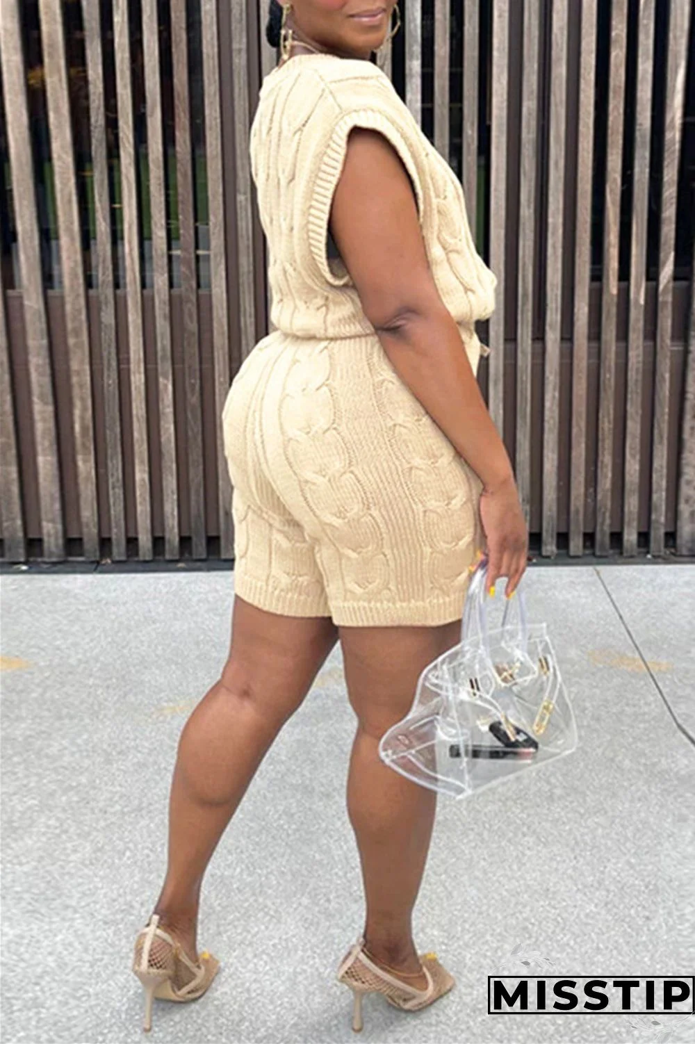 Black Fashion Casual Solid Patchwork V Neck Sleeveless Two Pieces