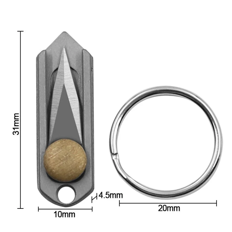 Cool Pure Titanium Mini Keychain Pendant Unpacking Sharp Unboxing Tools