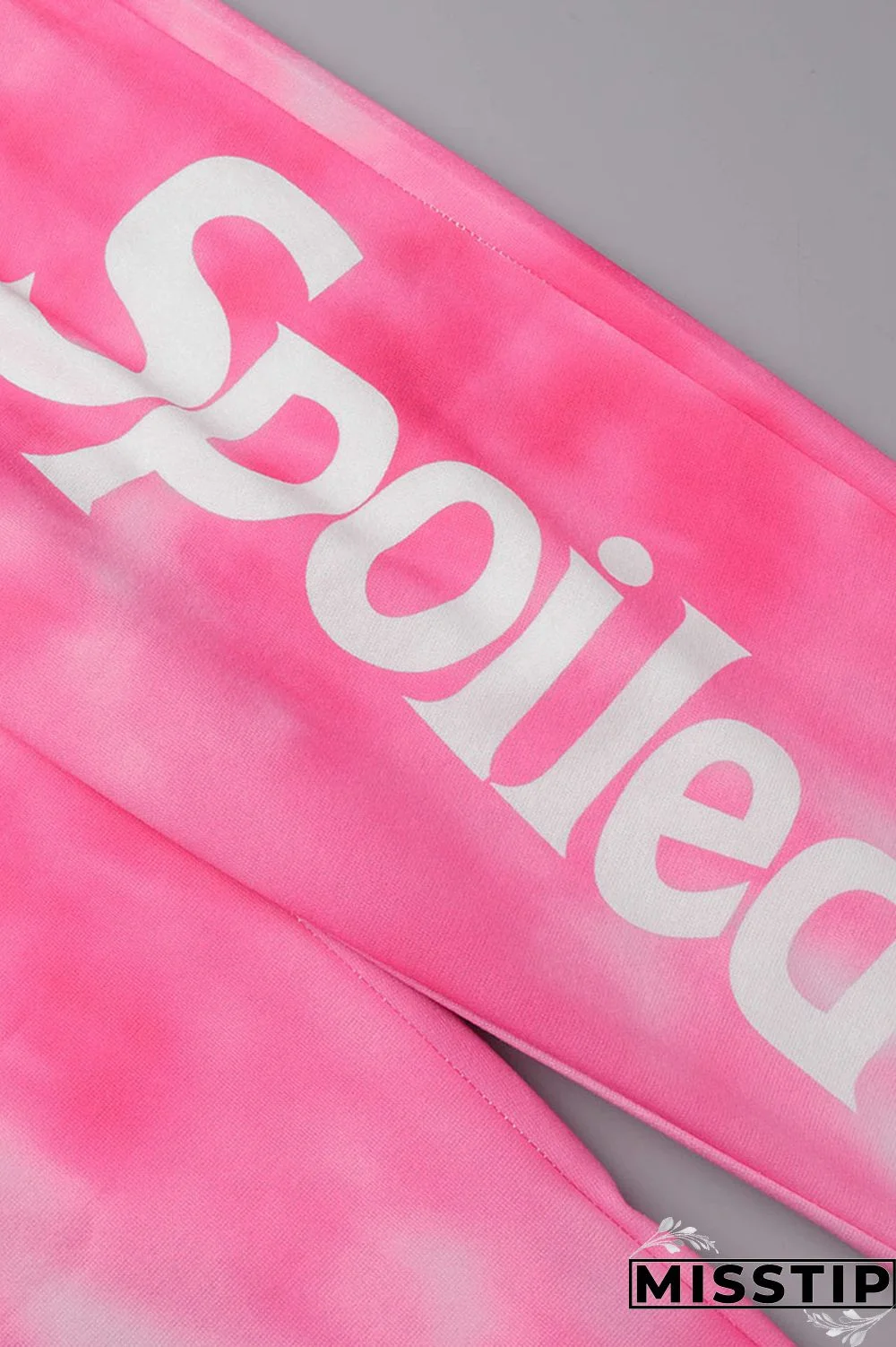 Pink Casual Street Print Patchwork O Neck Long Sleeve Two Pieces