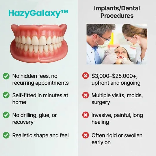 💥 ENDS TODAY 80% OFF🔥 HazyGalaxy&trade; Custom-Fit Dentures 🦷Smile with Confidence