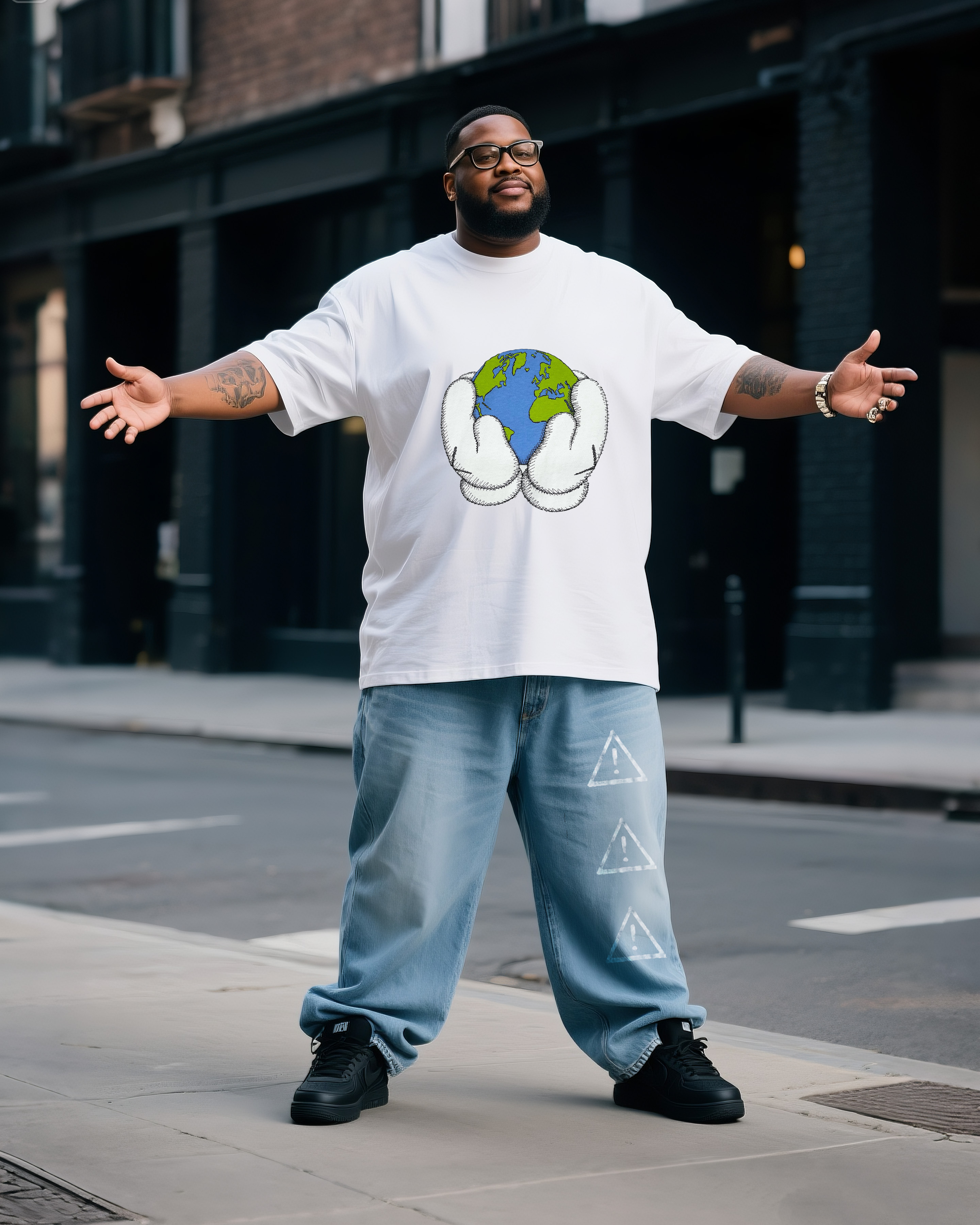 Big & Tall Men's Earth Care T-Shirt Denim Pants Suit
