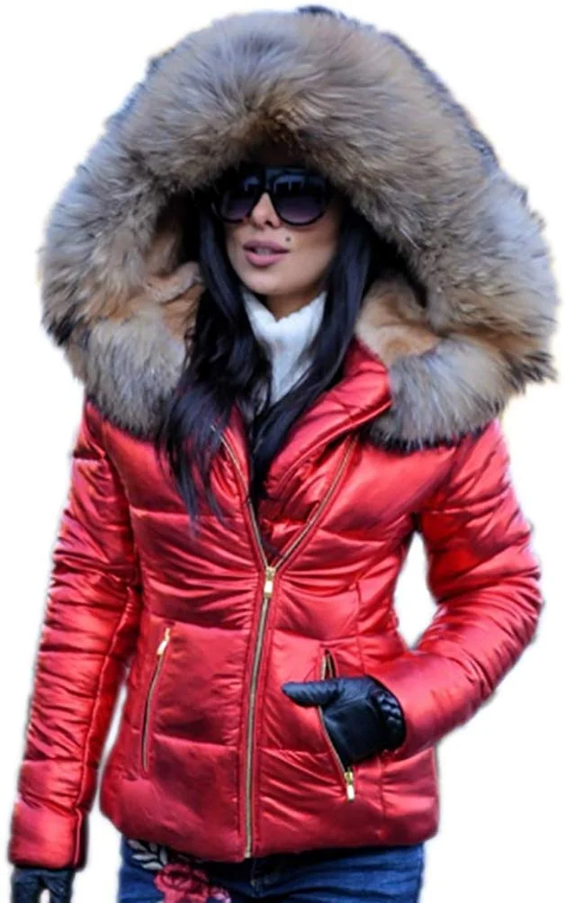 Down Outdoor Hood Parka Short Slim Jacket Black Women Winter Warm Down Jacket Thick Slim Flash Coat
