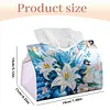 Lilies and Birds DIY PU Diamond Painting Tissue Box Kit Desktop Tissue Holder with Rhinestone Diamond Desk Decorative Tissue Box for Adults Desktop Storage Organizer