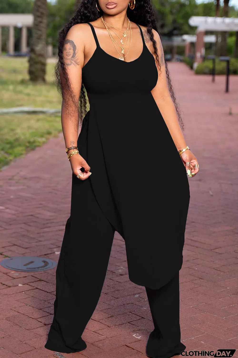 Grey Fashion Casual Solid Backless Asymmetrical Spaghetti Strap Sleeveless Two Pieces