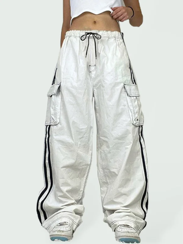 Women's Denim Elastic Waist Pocket Loose Casual Overalls Flusfy
