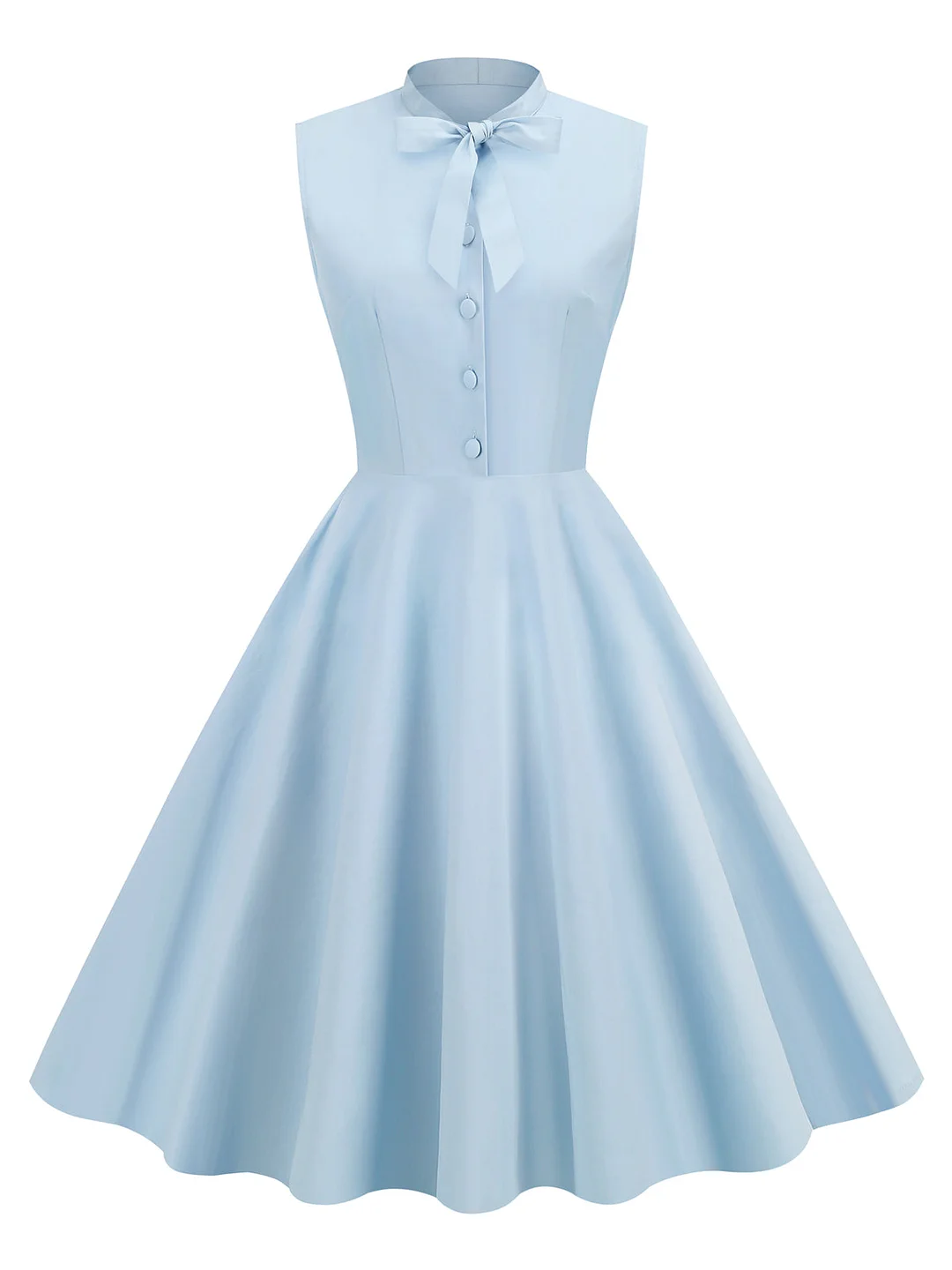 Light Blue 1950s Sleeveless Swing Dress