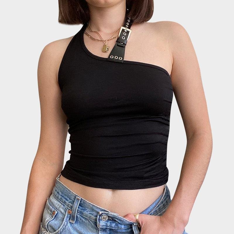 Treat Or What Black Keyhole Halter Top