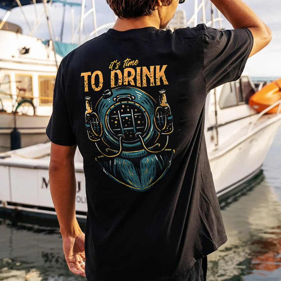 It's Time To Drink Printed Men's T-shirt