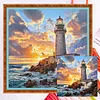 Lighthouse Full 11CT 3 Strands DIY Counted Cross Stitch Kits for Beginners Adults Gift Home Wall Decor Embroidery Needlepoint Starter Kits 40x40cm