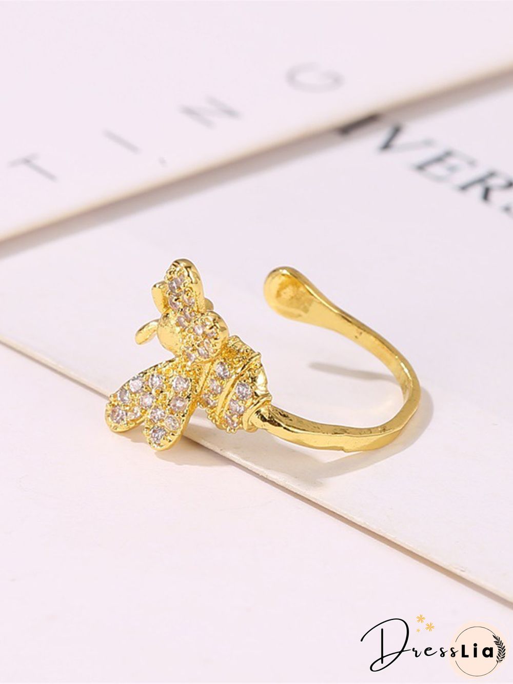 Super Sparkling Diamond Bee Clip Earrings