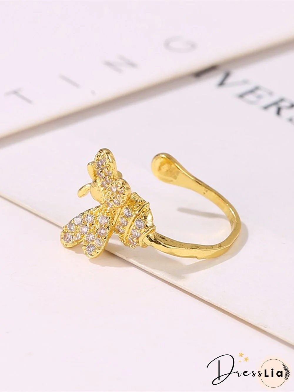 Super Sparkling Diamond Bee Clip Earrings