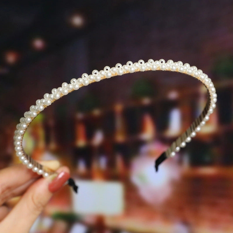 Women’s Fashion Waves Alloy Inlay Artificial Pearls Headwear