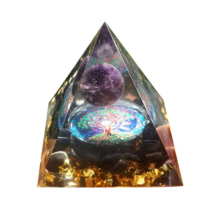 Healing Crystals Orgonite Energy Stone Pyramid Sculpture Resin (Ball 5cm)