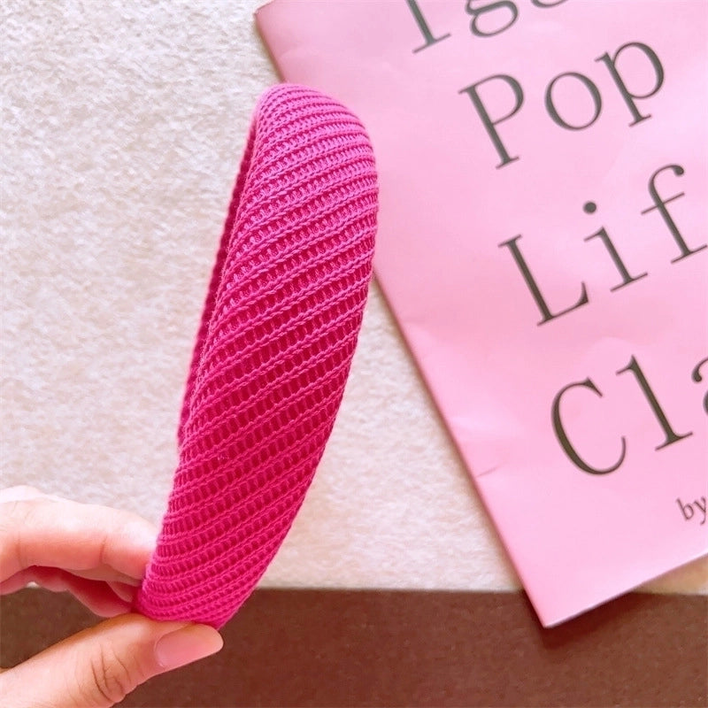 Sweet Geometric Solid Color Cloth Hair Band