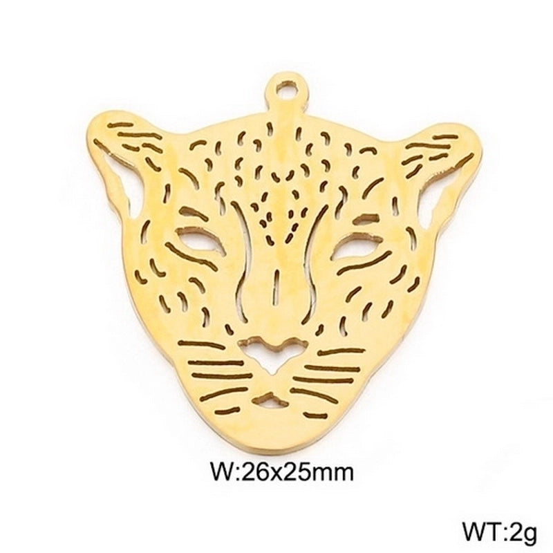 10 Pieces Stainless Steel Zircon 18K Gold Plated Animal