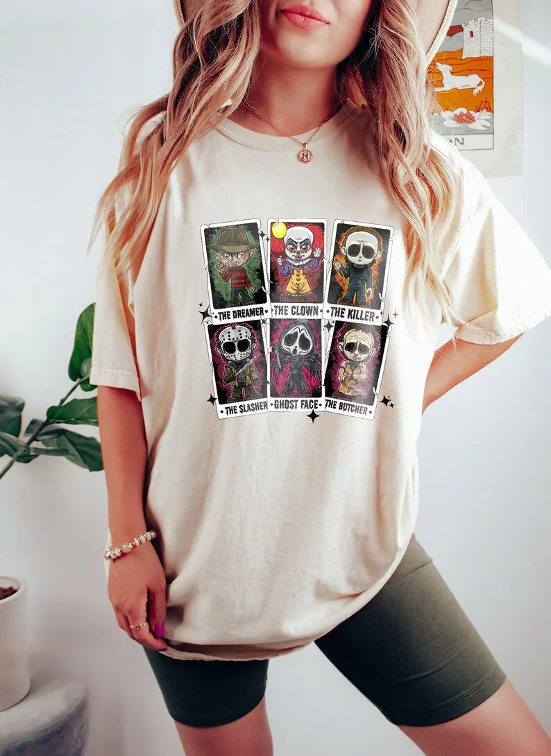 Comfort Colors&reg; Retro Halloween Characters Tarot Card shirt