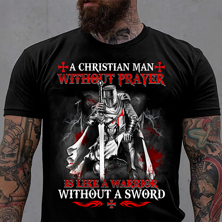 Templar Cross Print T-Shirt