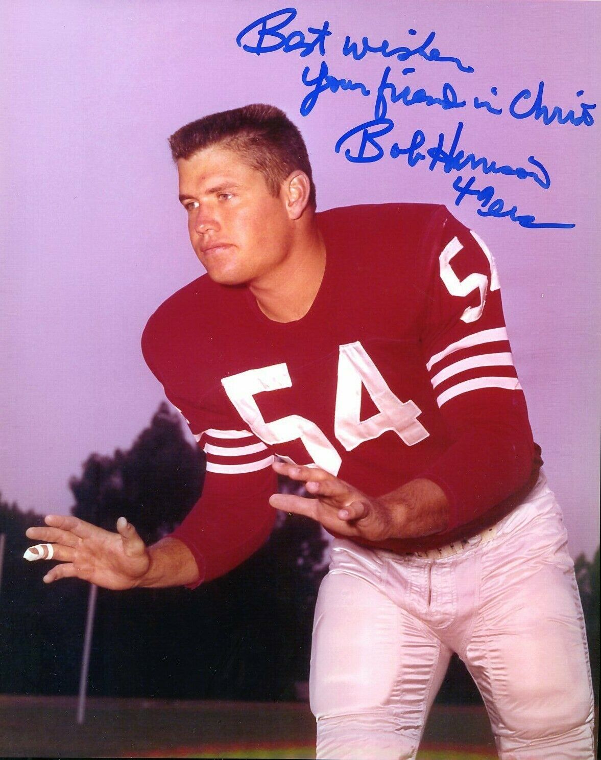 Bob Harrison autographed 8x10 San Francisco 49ers In Person Color #1