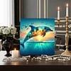 Framed Diamond Painting - Full Round Drill - Sunset Dolphin (25x25cm)