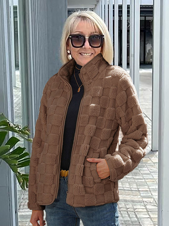 Winter Fleece Sherpa Stand Collar Jacket