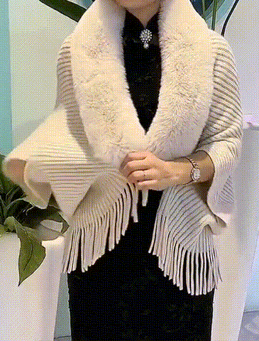 knitting thick women's loose shawl
