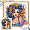 Diamond Painting -DIY Round Drill Partial AB Summer Girl(45x45 CM)